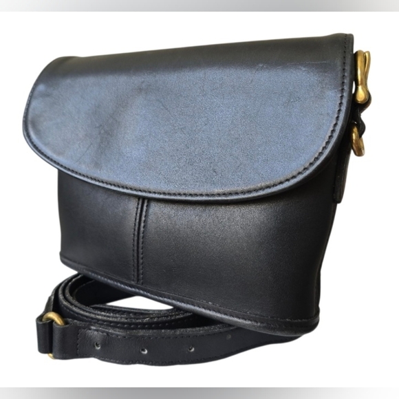 Vintage Coach Equestrian Small Flap No. 9801 in black EUC - Picture 1 of 12